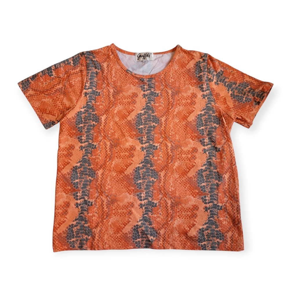 Vintage 90s Snake Print T-Shirt Boxy Streetwear Y2K Python Swiftie